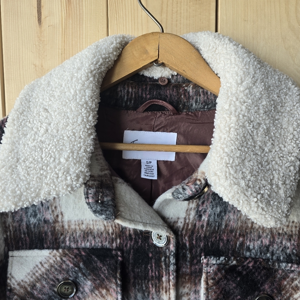 Two by Vince Camuto Wool Plaid Shacket Womens Small - Picture 5 of 13